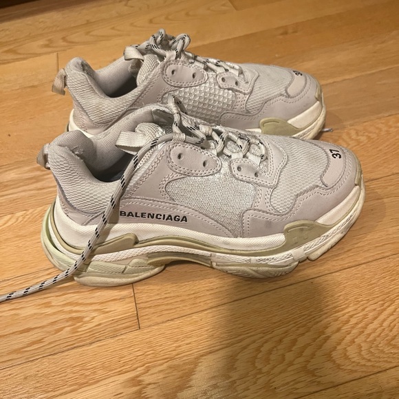 Balenciaga Triple S logo-embroidered leather, nubuck and mesh sneakers size 37 - Picture 2 of 5